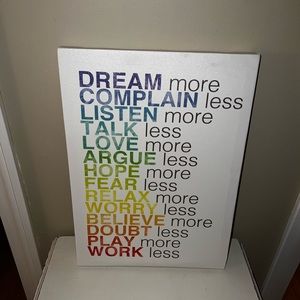 Inspirational wall art hanging!rainbow inspiration words